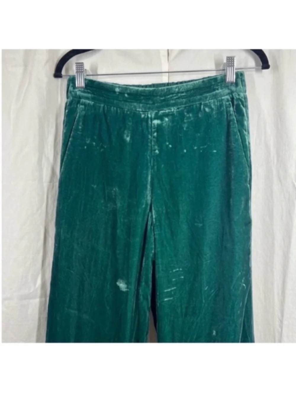 J.crew Peyton velvet hi rise straight leg trousers forest green classic chic